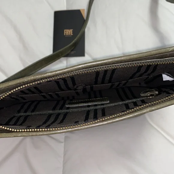 Frye Melissa small hobo bag leather adjustable strap olive green - Picture 8 of 12